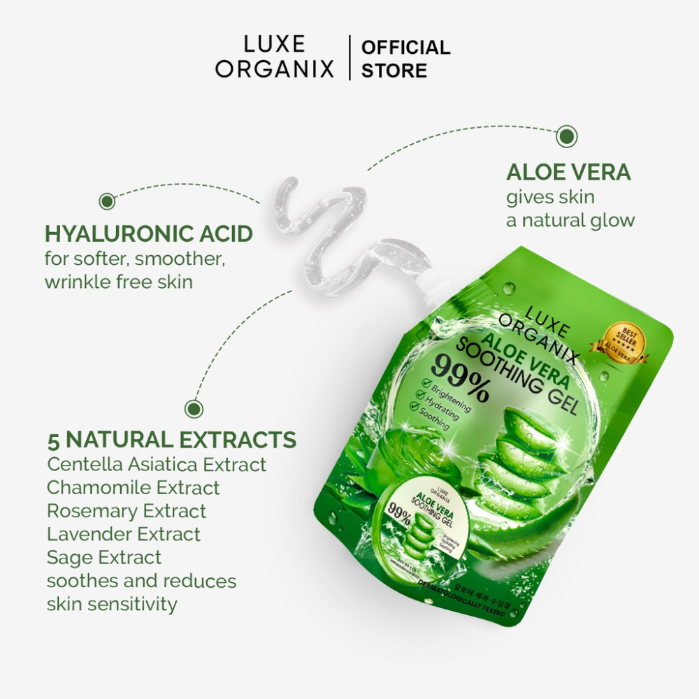 Luxe Organix Aloe Vera Soothing Gel Sachet 100 ml Benefits
