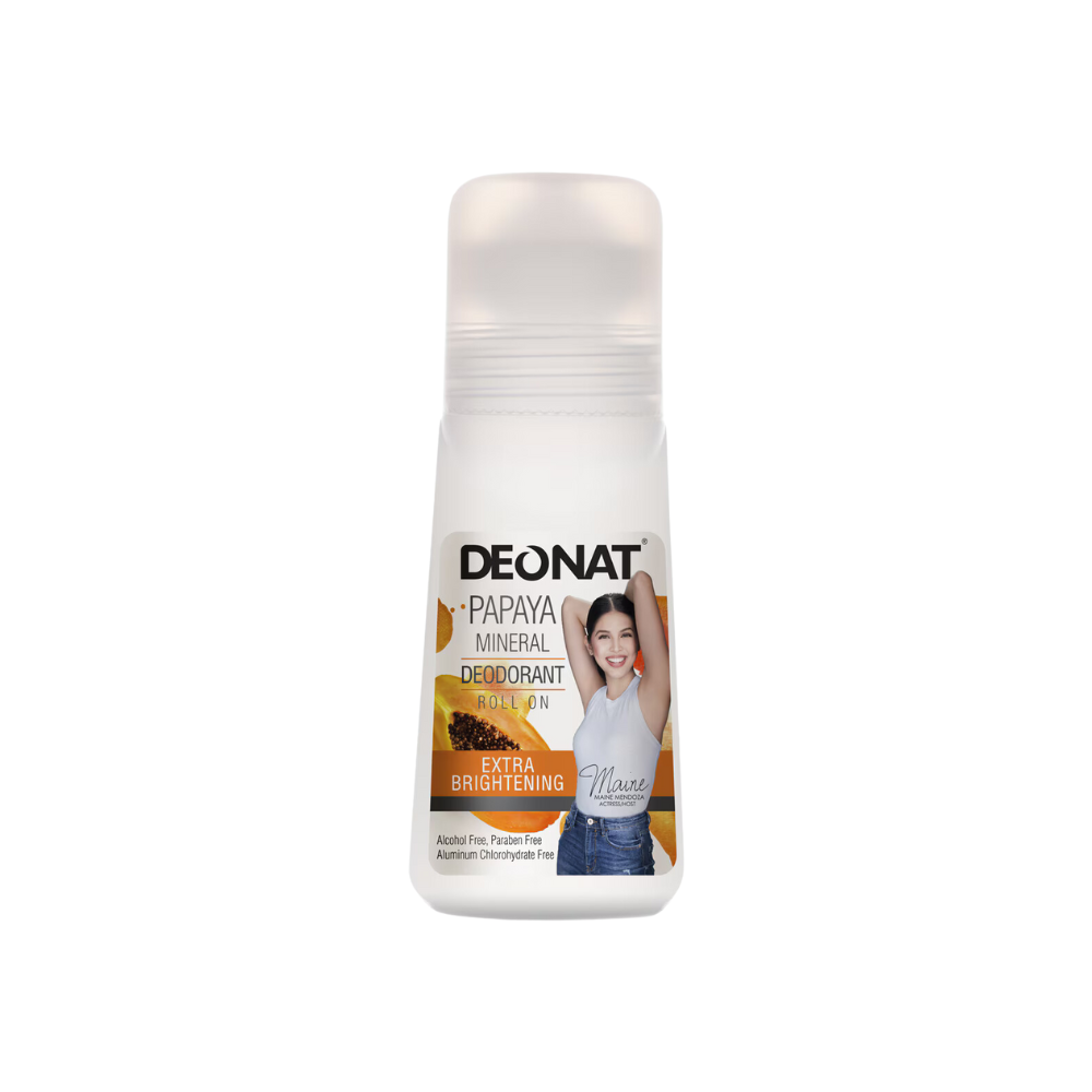 Deonat Papaya Mineral Deodorant Roll On Extra Brightening 65ml