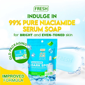 Fresh Skinlab Jeju Aloe Ice 3 in 1 Niacinamide Dark Spot Serum Face and Body Soap