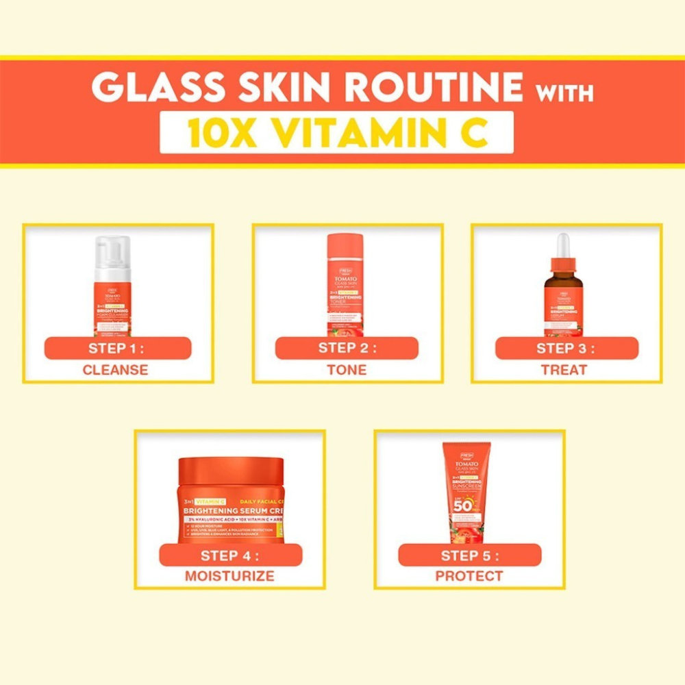 Fresh Skinlab Tomato Glass Skin 3 in 1 Vitamin C Brightening Serum Cream 40ml