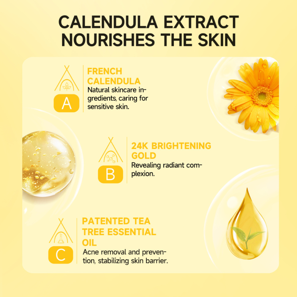 Gmeelan Calendula Gold Brightening Essential Oil Soap 24k