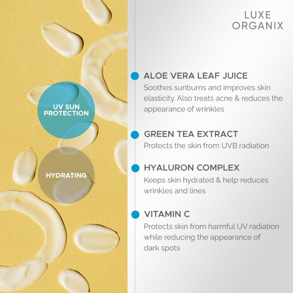 Luxe Organix 6 in 1 MAXShield Active Ulta Sheer Face & Body Sunscreen