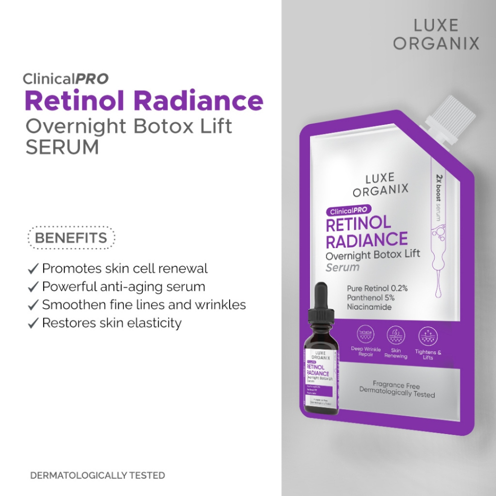 Luxe Organix Retinol Radiance Overnight Botox Lift Serum Sachet