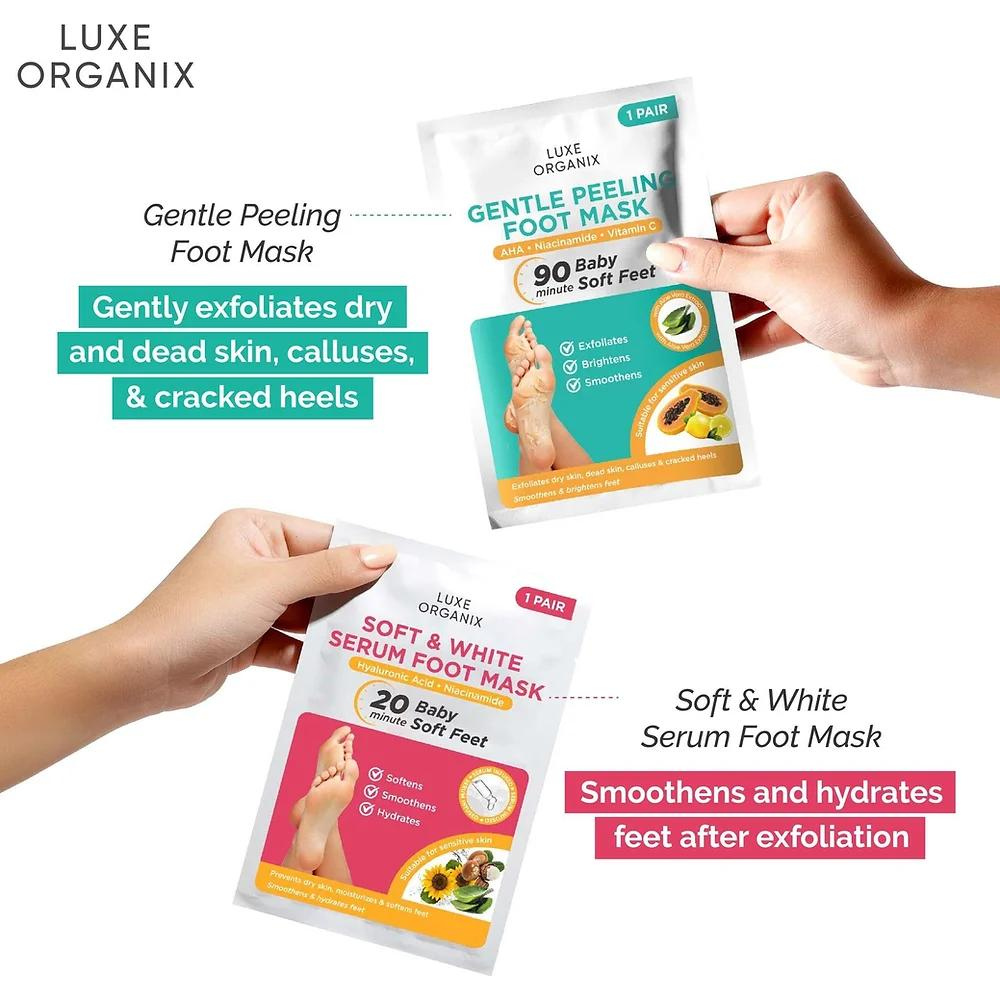 Luxe Organix Gentle Peeling Foot Mask- 1 Pair