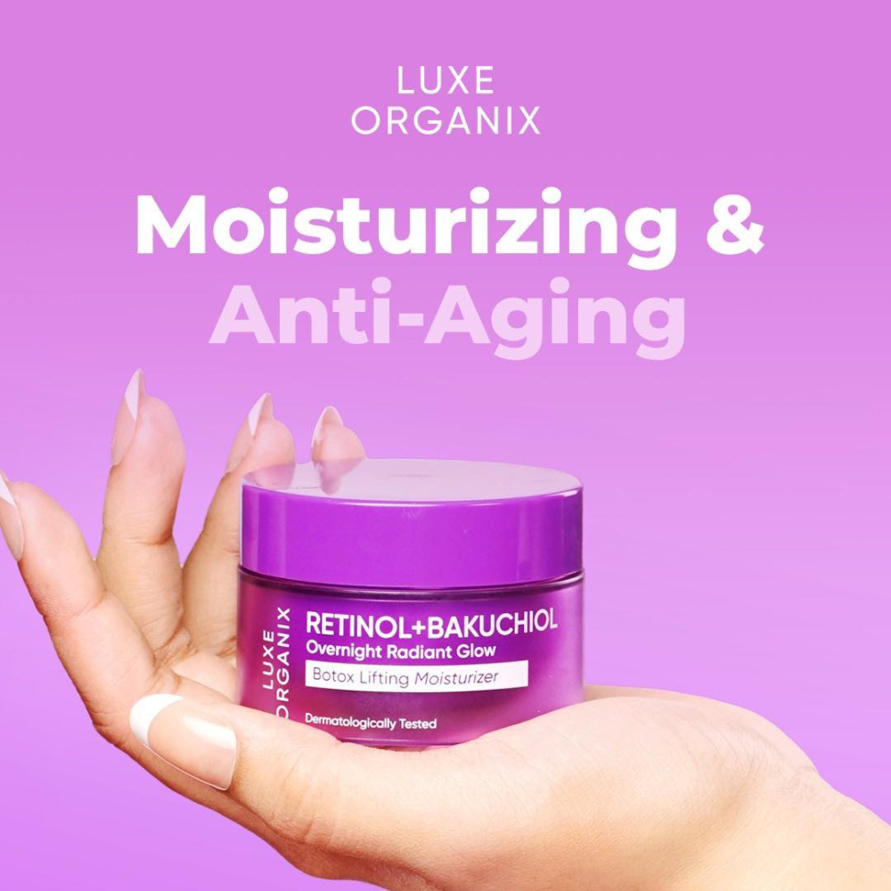 Luxe Organix Retinol + Bakuchiol Overnight Radiant Glow Botox Lifting Moisturizer