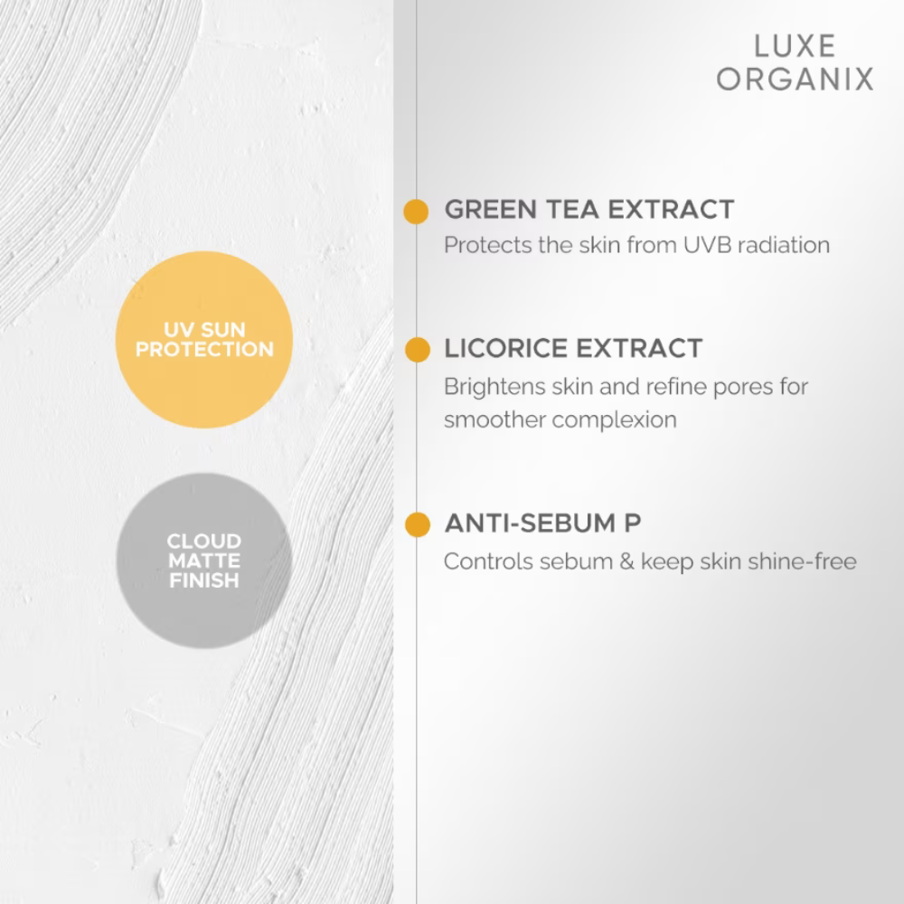 Luxe Organix Zero Shine Invisible Screen Daily Sun Stick -Cloud Matte