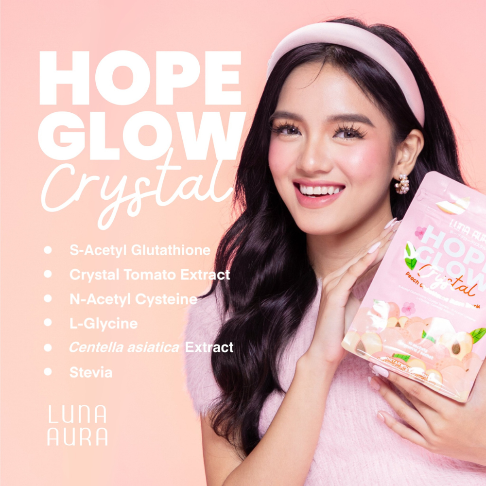 Luna Aura Hope Glow Crystal Peach Glutathione Juice Drink