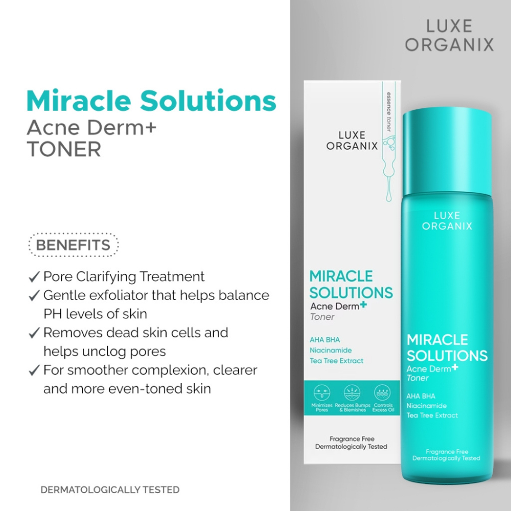 Luxe Organix Miracle Solutions AHA/BHA Tea Tree Pore Clarifying Treatment Toner 150ml