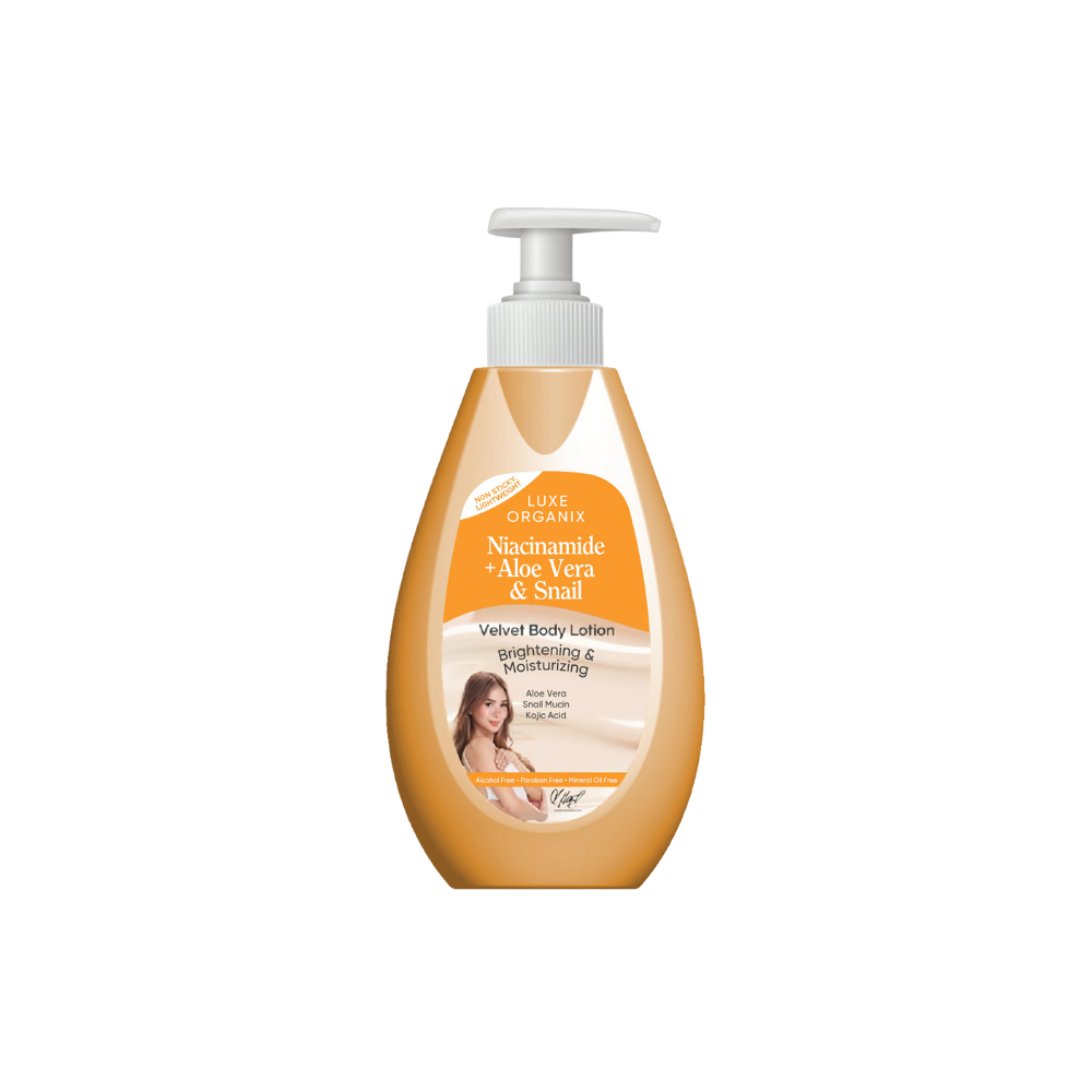Luxe Organix Niacinamide + Aloe Vera and Snail Velvet Body Lotion