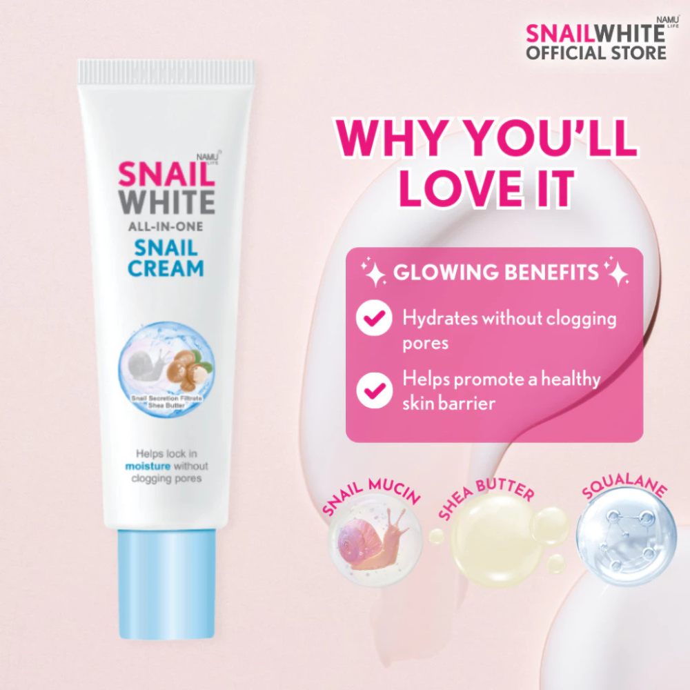 SNAILWHITE All-in-one Snail Cream- For smooth and hydrated skin 30ml