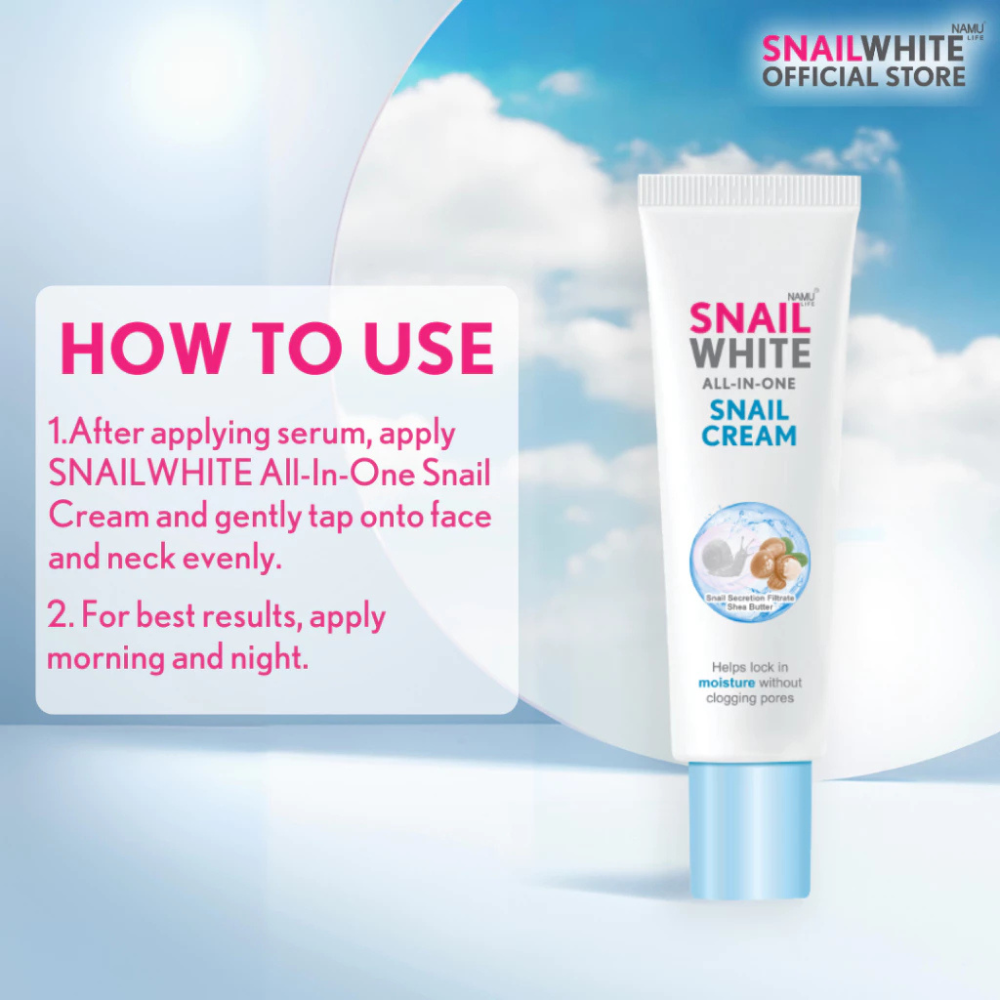SNAILWHITE All-in-one Snail Cream- For smooth and hydrated skin 30ml