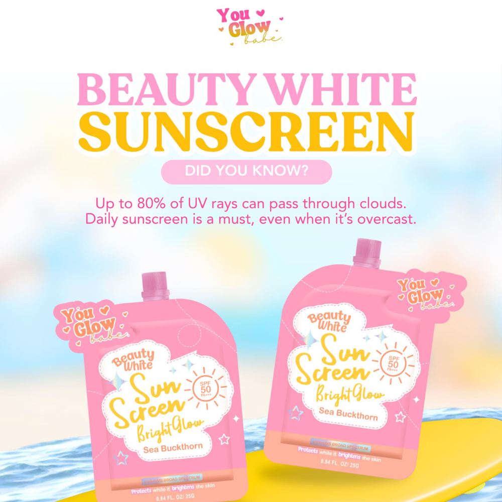 You Glow Babe Beauty White Sun Screen Bright Glow with Sea Buckthorn SPF50 PA+++