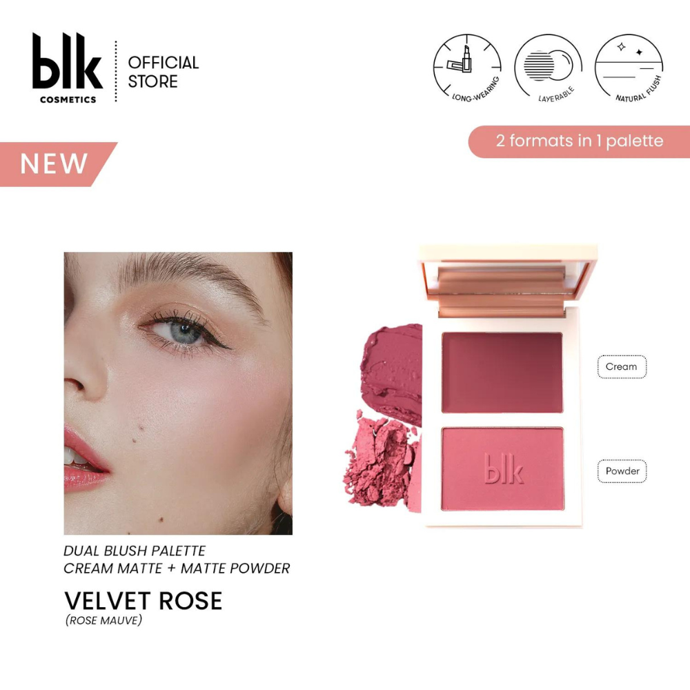 Blk Cosmetics Daydream Dual Blush Palette - Matte Cream + Matte Powder