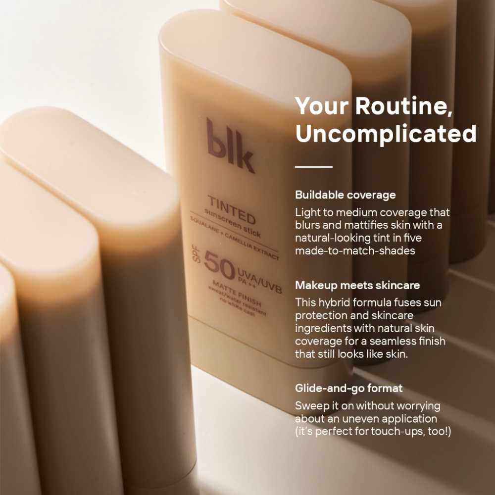 blk cosmetics  Tinted Sunscreen Sticks - Matte Finish Sweat/Water Resistant