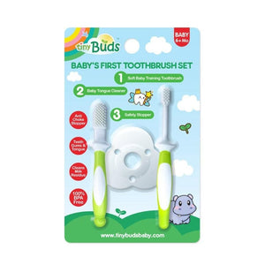 Tiny Buds Baby's First Toothbrush & Tongue Cleaner Set (6 Months & Up)