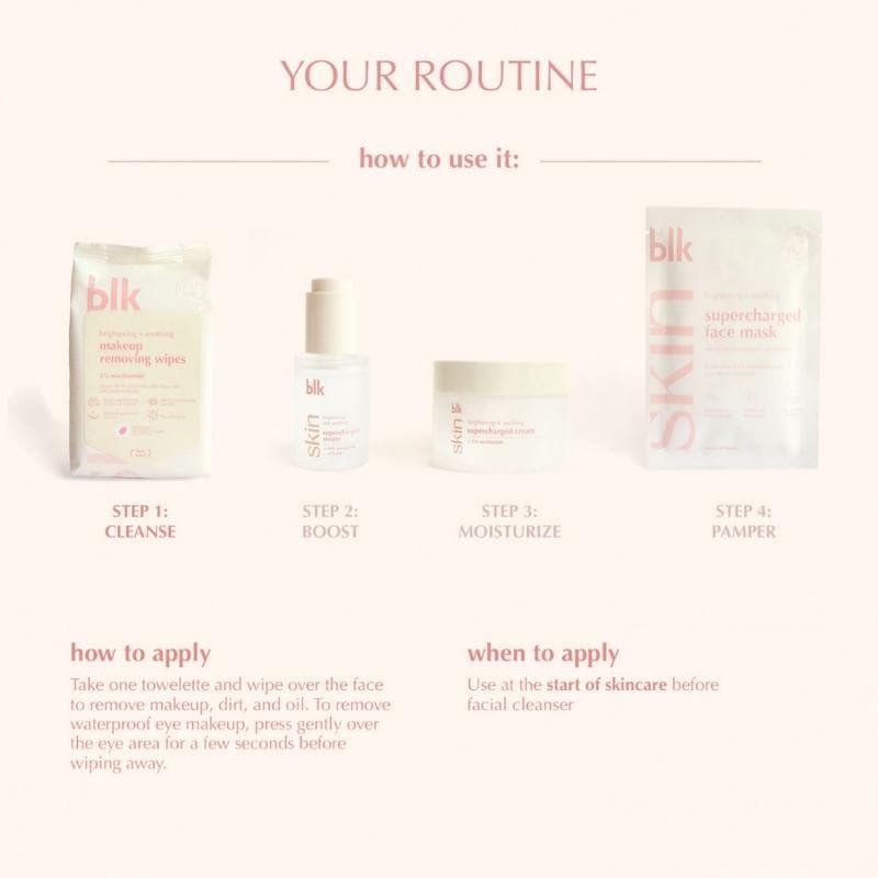 blk skin brightening & soothing makeup removing wipes+niacinamide