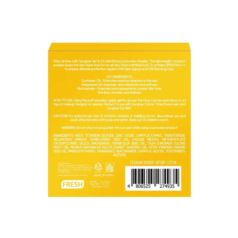 Sunglow By Fresh Set & Fix Mattyfying Suncreen Powder