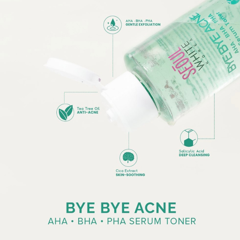 Seoul White Korea Bye Bye Acne AHA BHA PHA Serum Toner