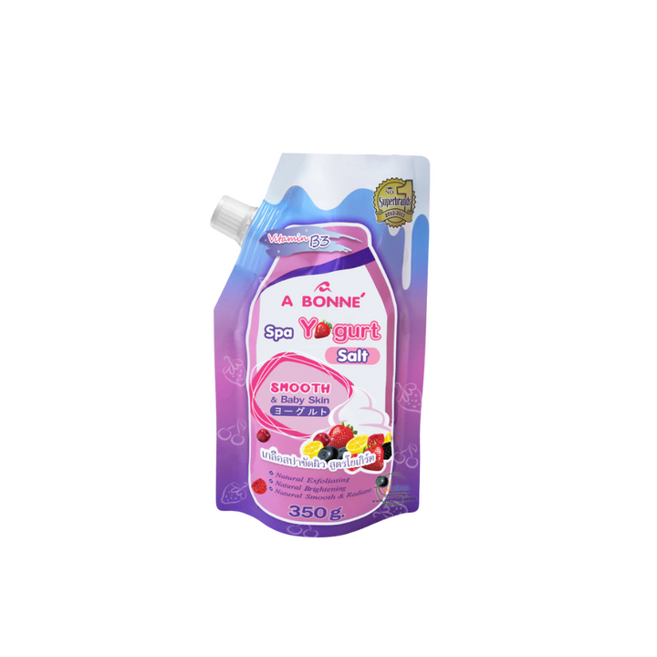 Abonne Spa Yogurt Salt 350g A Bonne Spa Yogurt Salt packaging on a white background