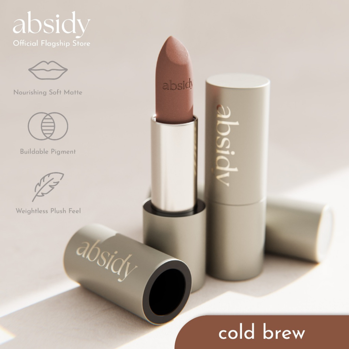 Absidy Beauty Cashmere Kiss Matte Lipstick Heart Evangelista Cold brew