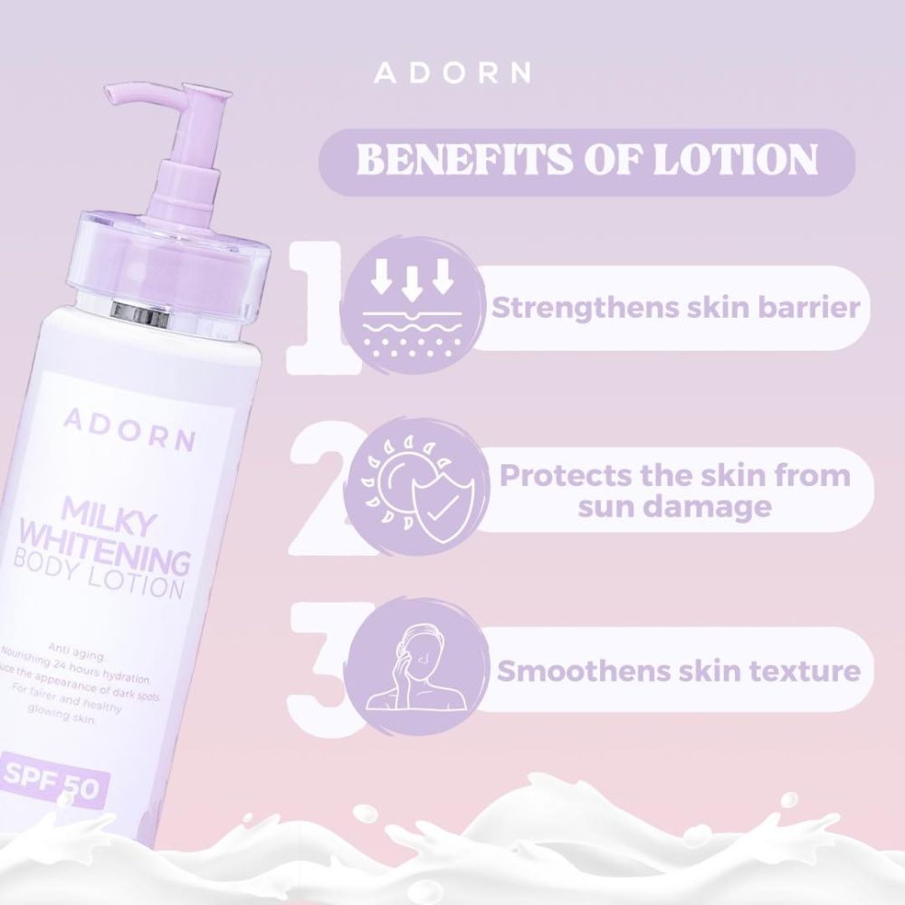 Adorn Milky Whitening Body Lotion SPF50 Calmskin