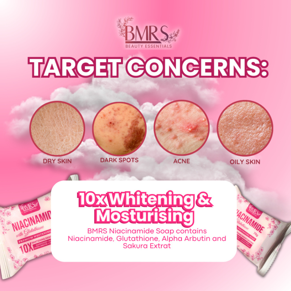 niacinamide with glutathione soap BMRS Beauty Essentials Niacinamide with Glutathione Premium Brightening Soap 70g – PNY BEAUTY niacinamide with glutathione soap BMRS Beauty Essentials Niacinamide with Glutathione Premium Brightening Soap 70g – PNY BEAUTY
