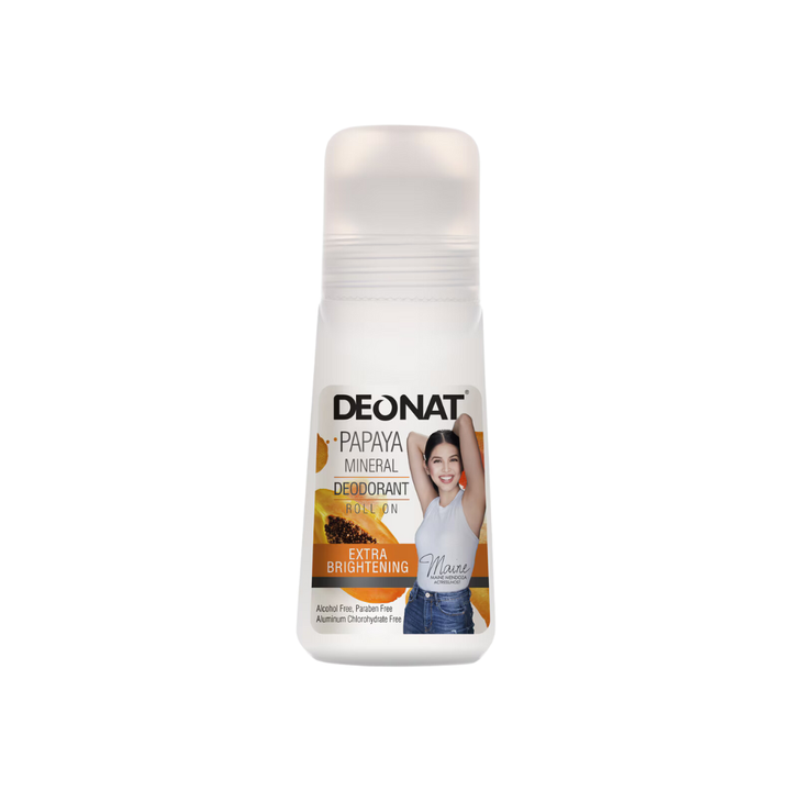 Deonat Papaya Mineral Deodorant Roll On Extra Brightening 65ml
