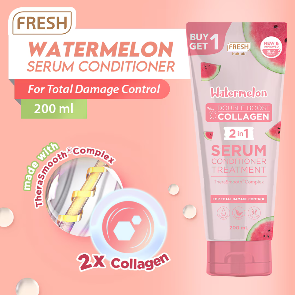 Fresh Hairlab Watermelon Double Boost Collagen 2 in 1 Serum Conditioner Treatment 200ml