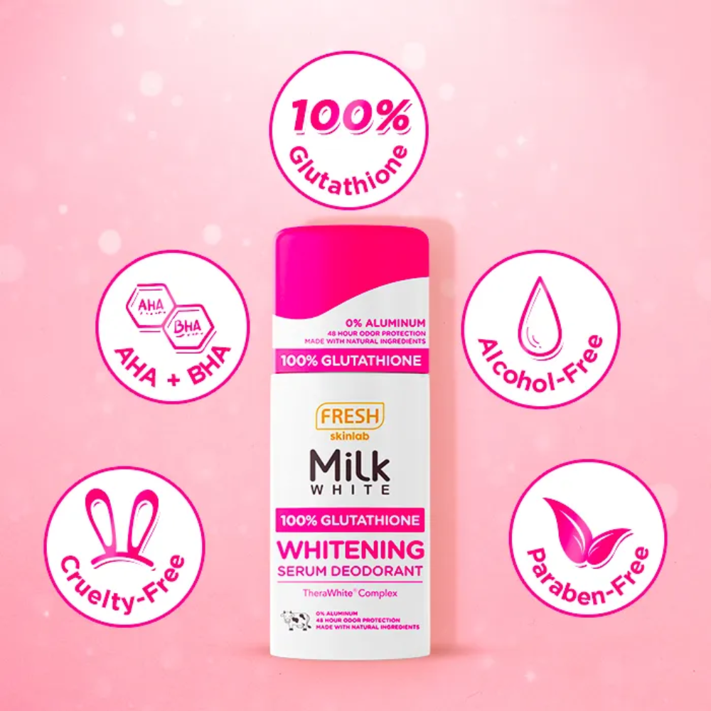 Fresh Skinlab Milk White Whitening Serum Deodorant 100% Glutathione — 50ml