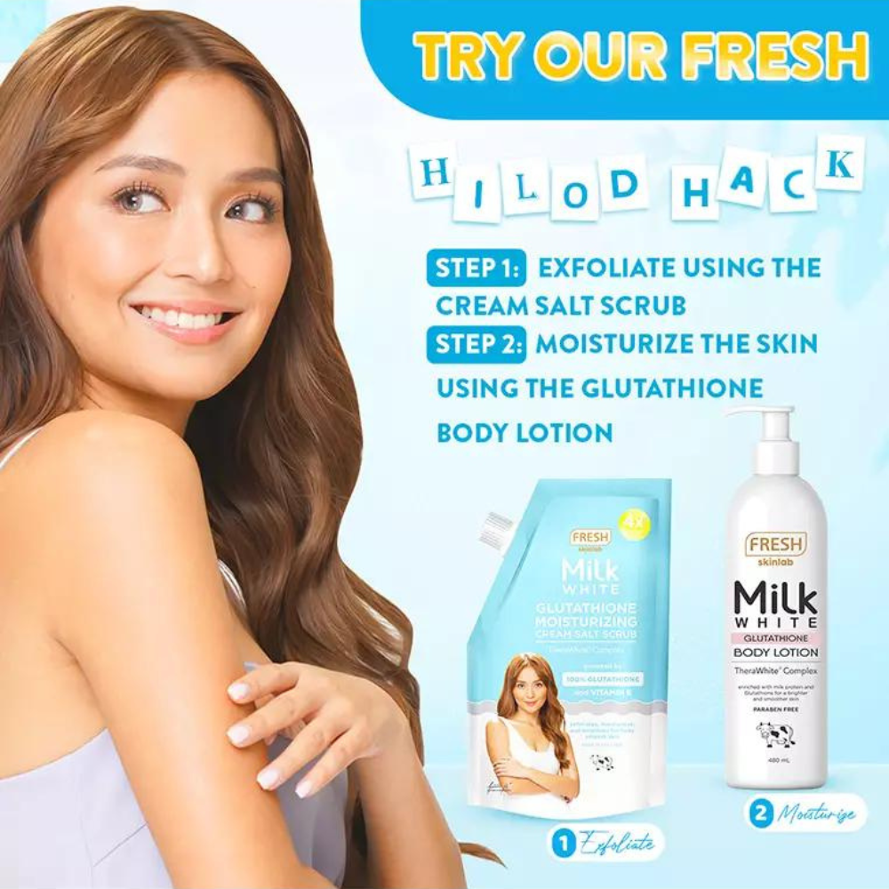 Fresh Skinlab Milk White Glutaboost Moisturizing Cream Salt Scrub 300g Kathryn Bernardo