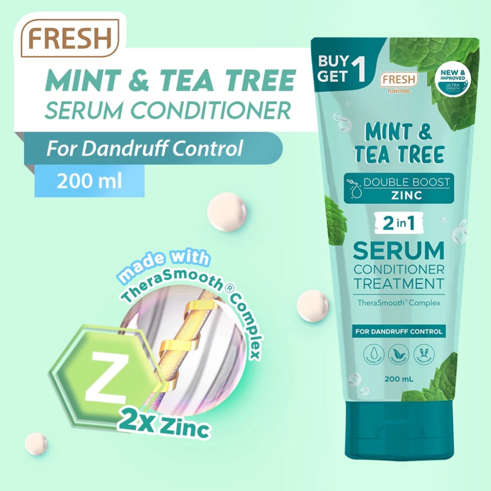 Fresh Hairlab Mint and Tea Tree 2 in 1 Serum Conditioner Treatment 200ml x 2