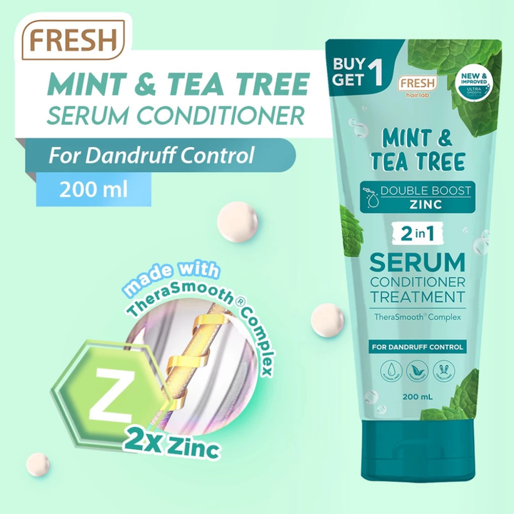 Fresh Hairlab Mint and Tea Tree 2 in 1 Serum Conditioner Treatment 200ml x 2