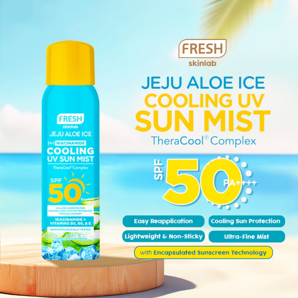 Fresh Philippines Skinlab Jeju Aloe Ice 3 in 1 Niacinamide Cooling UV Sun Mist SPF50 PA++++ 100ml