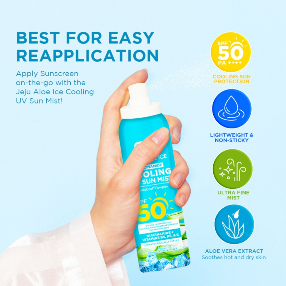 Fresh Philippines Skinlab Jeju Aloe Ice 3 in 1 Niacinamide Cooling UV Sun Mist SPF50 PA++++ 100ml