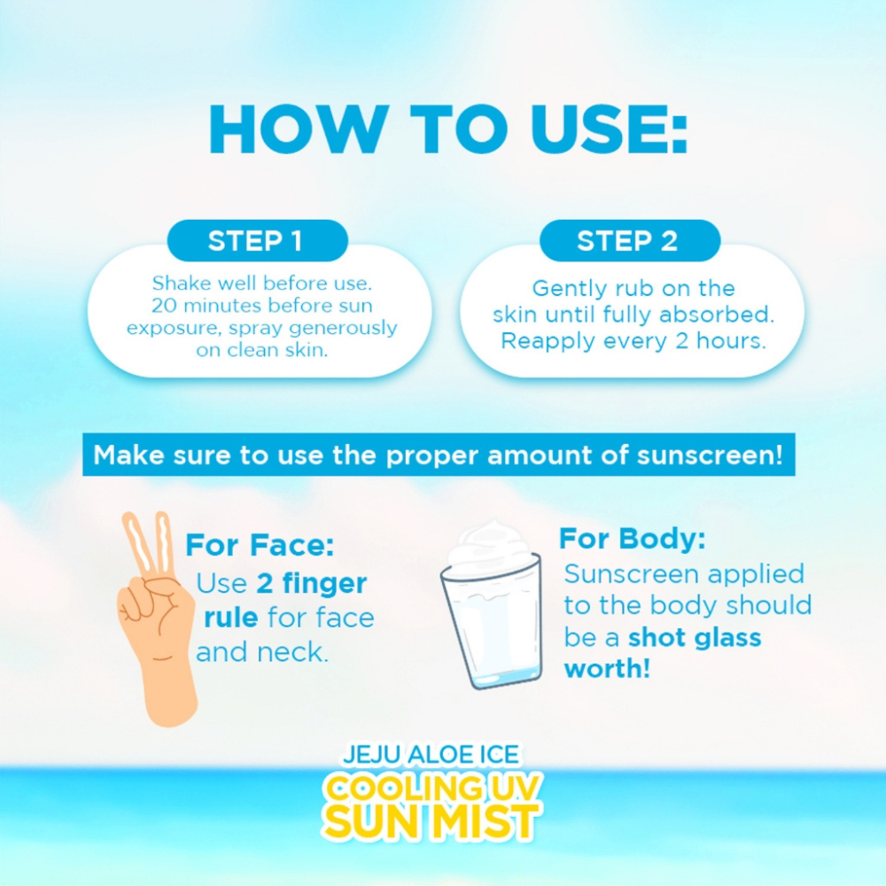 Fresh Philippines Skinlab Jeju Aloe Ice 3 in 1 Niacinamide Cooling UV Sun Mist SPF50 PA++++ 100ml