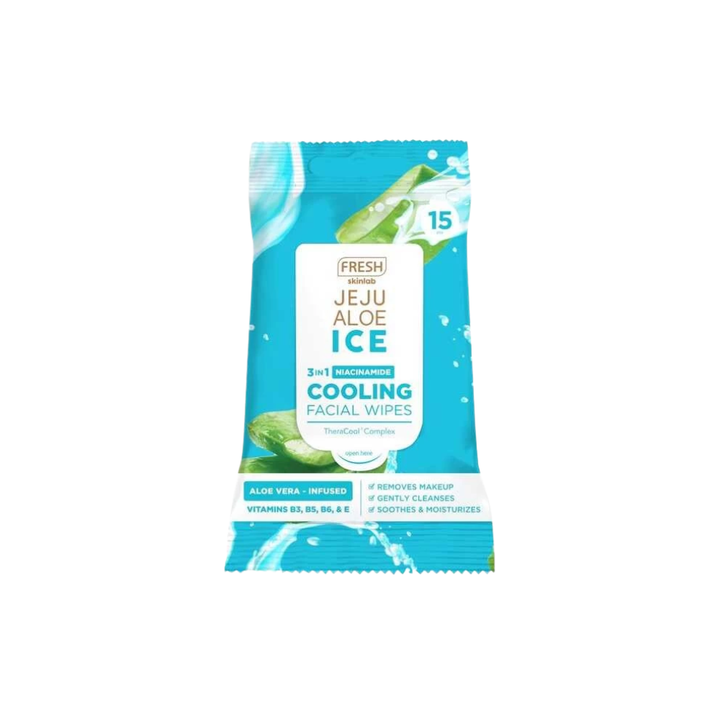 Fresh  Skinlab Jeju Aloe Ice 3-in-1 Niacinamide Cooling Facial Wipes 15s