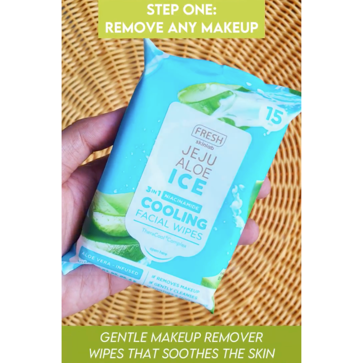 Fresh  Skinlab Jeju Aloe Ice 3-in-1 Niacinamide Cooling Facial Wipes 15s