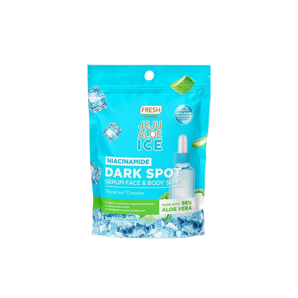 Fresh Skinlab Jeju Aloe Ice 3 in 1 Niacinamide Dark Spot Serum Face and Body Soap 