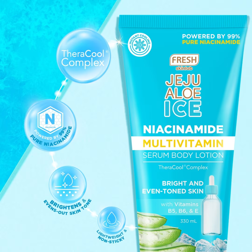 Fresh Skinlab Philippines Jeju Aloe Ice Niacinamide Multivitamin Serum Body Lotion 330ml