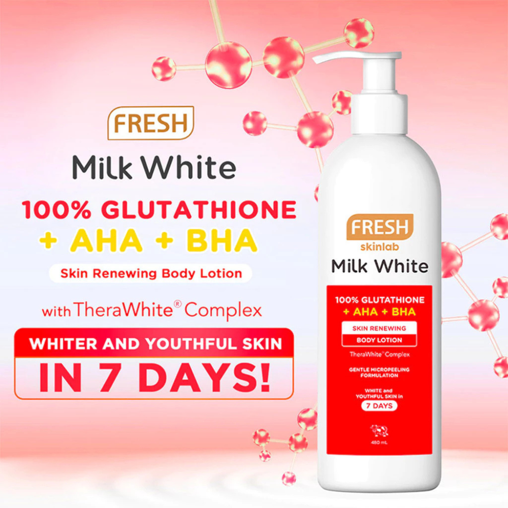 Fresh Philippines Skinlab Milk White Skin Renewing Body Lotion Gentle Micropeeling Formula 480ml