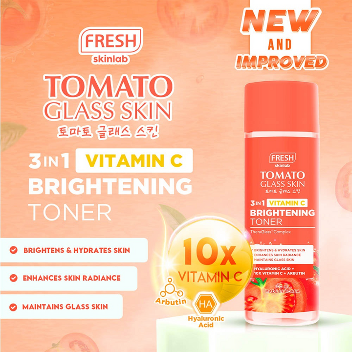 Fresh Philippines Skinlab Tomato Glass Skin 3 in 1 Vit C Brightening Toner 250ml