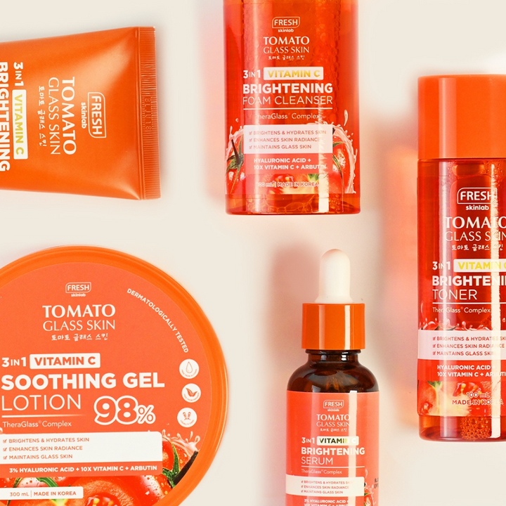 Fresh Skinlab 3 in 1 Vitamin C Tomato Glass Skin Soothing Gel Lotion Pouch