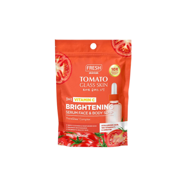 Fresh Skinlab Philippines Tomato Glass Skin 3 in 1 Vitamin C Brightening Serum Face & Body Soap 100g
