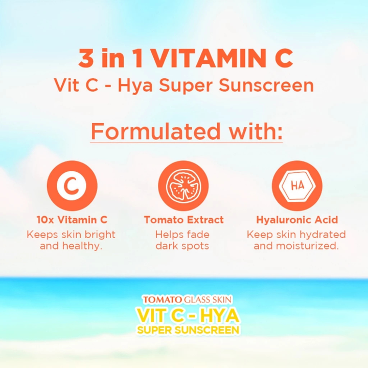Fresh Philippines Skinlab Tomato Glass Skin 3 in 1 Vit C- Hya Super Sunscreen SPF 100 100ml