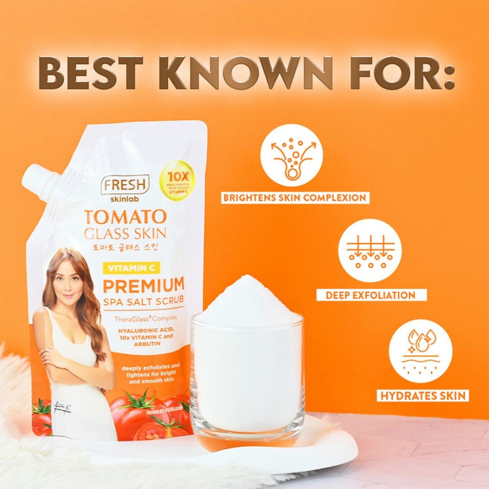 Fresh Philippines Skinlab Tomato Glass Skin Vitamin C Premium Spa Salt Scrub 350g