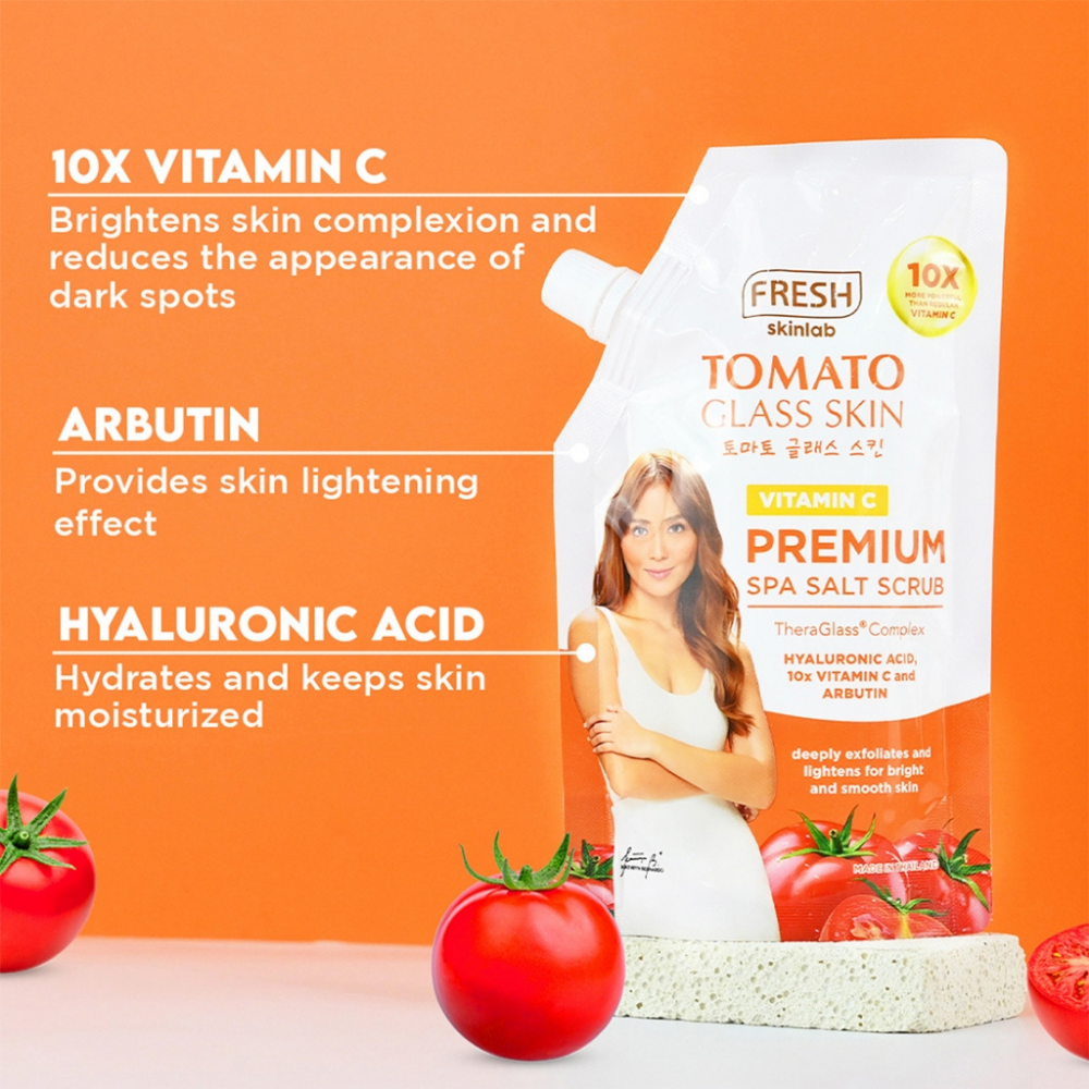 Fresh Philippines Skinlab Tomato Glass Skin Vitamin C Premium Spa Salt Scrub 350g