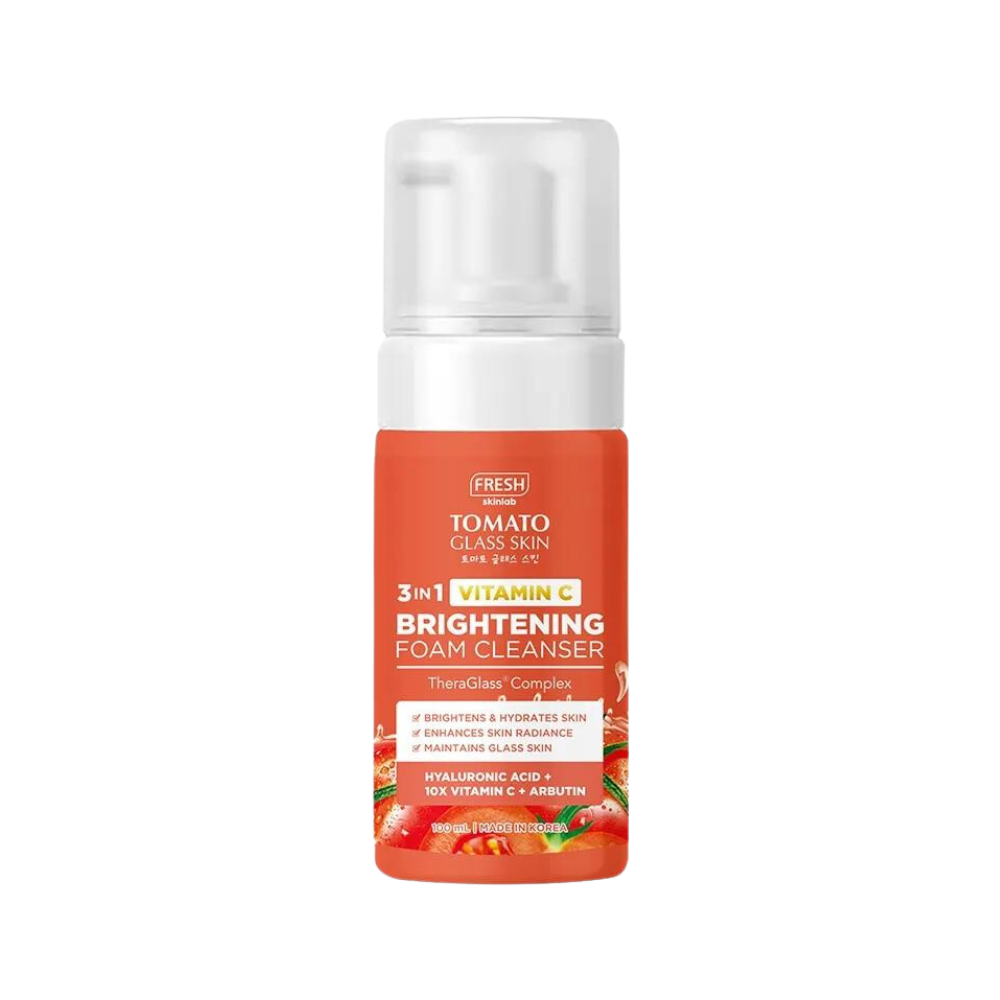 Fresh Skinlab Tomato Glass Skin 3 in 1 Vitamin C Brightening Foam Cleanser