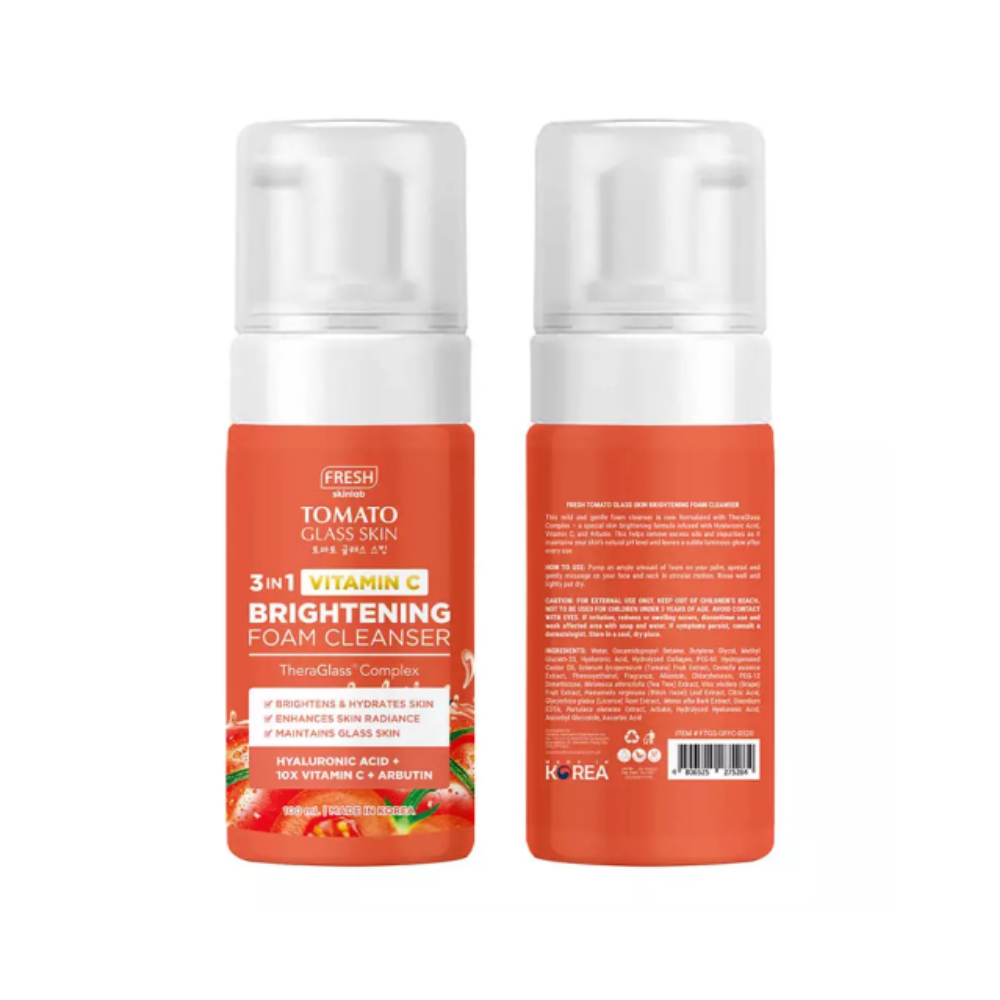 Tomato Glass Skin 3 in 1 Vitamin C Brightening Foam Cleanser