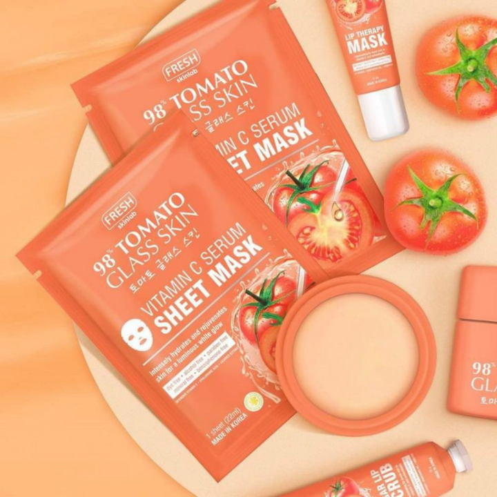 3 in 1 Vitamin C Tomato Glass Skin Vitamin C Brightening Sheet Mask
