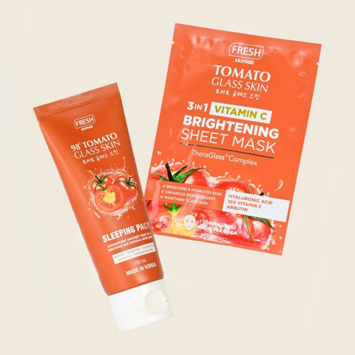 3 in 1 Vitamin C Tomato Glass Skin Vitamin C Brightening Sheet Mask